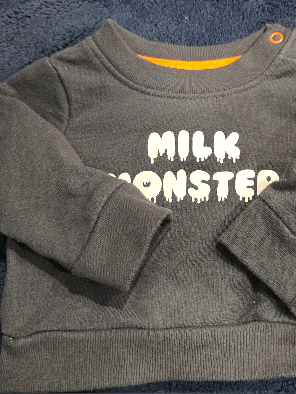 Cat & Jack Black Sweatshirt with White "Milk Monster" Graphic